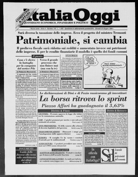 Italia oggi : quotidiano di economia finanza e politica